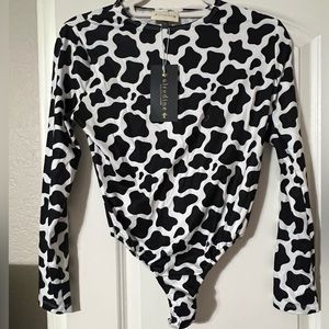 Cow print bodysuit